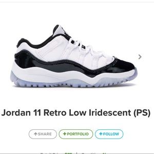 Jordan retro 11 low iridescent (PS) money green